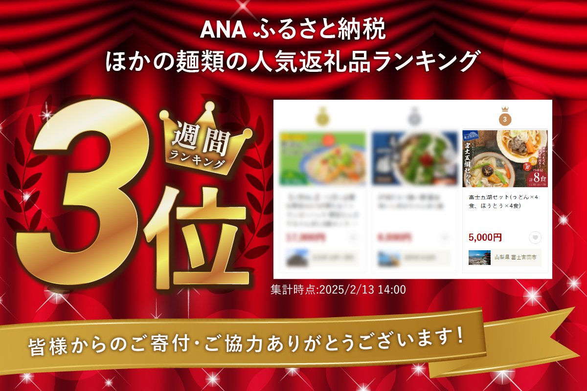 富士五湖セット(うどん×4食、ほうとう×4食)