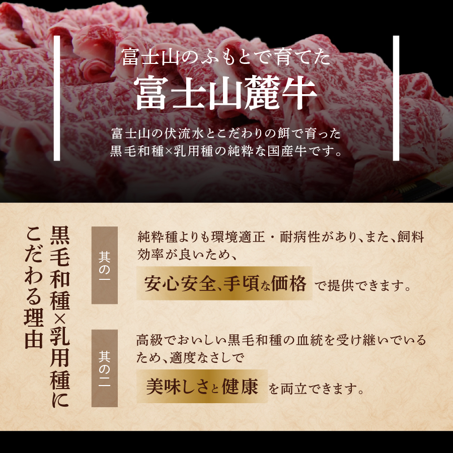 富士山麓牛　ロース・ヒレステーキ＆肩ロース薄切りセット