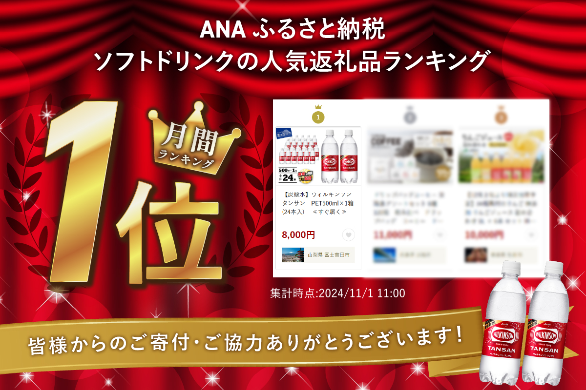 【炭酸水】ウィルキンソン　タンサン　PET500ml×1箱(24本入) 準備でき次第配送 １箱（24本）