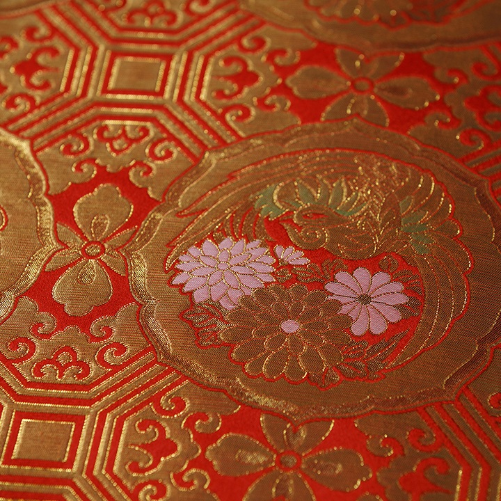 仏前座布団　鳳凰　赤色