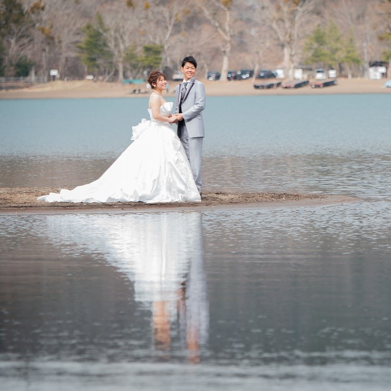 洋装ロケーションフォト　富士の麓で思い出のフォトウェディング