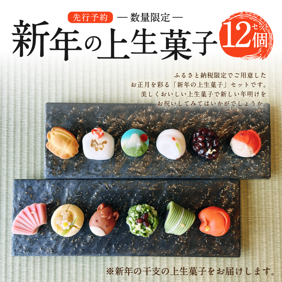 【先行予約・数量限定】新年の上生菓子 12個セット 【年内配送】 【2025年12月25日発送予定】