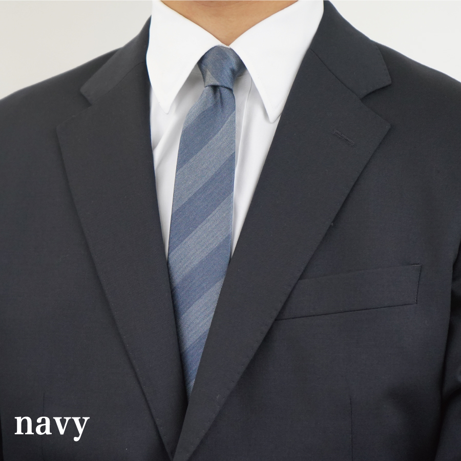 【Hadashin】トップ糸ネクタイ 203 (ネイビー)