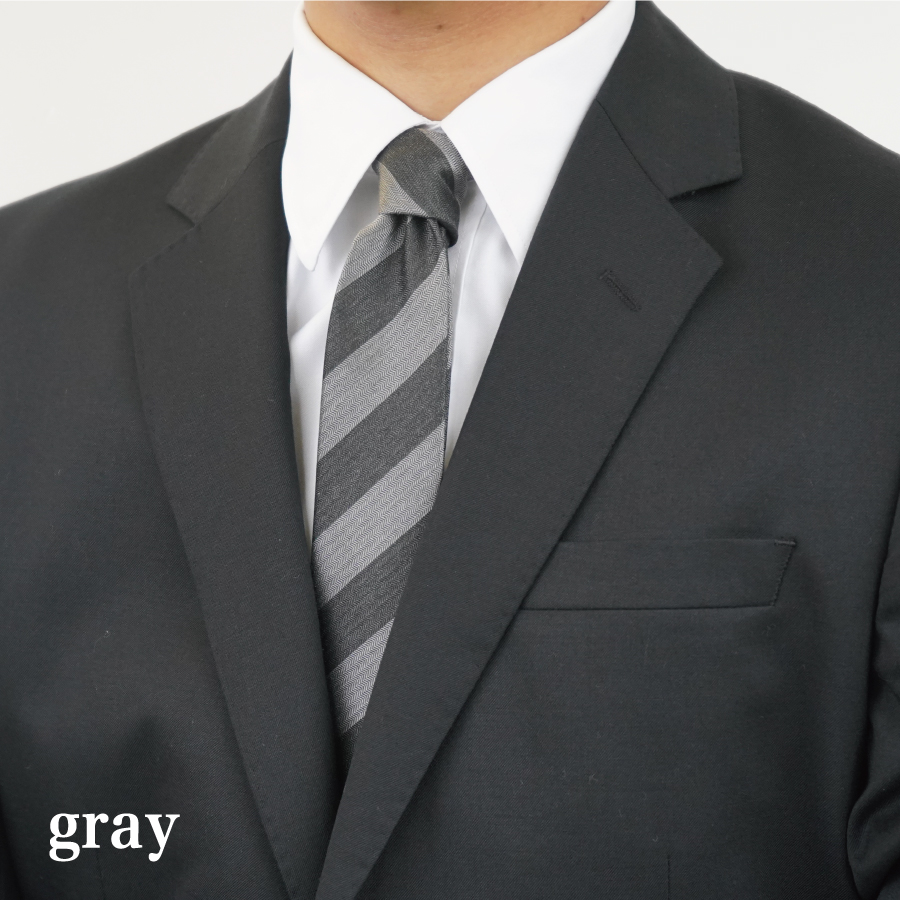 【Hadashin】トップ糸ネクタイ 203 (グレー)