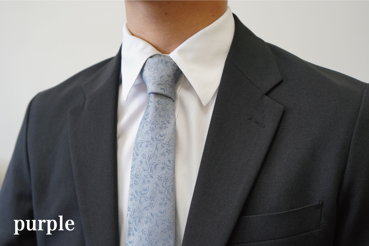 【Hadashin】トップ糸ネクタイ 204 (パープル)