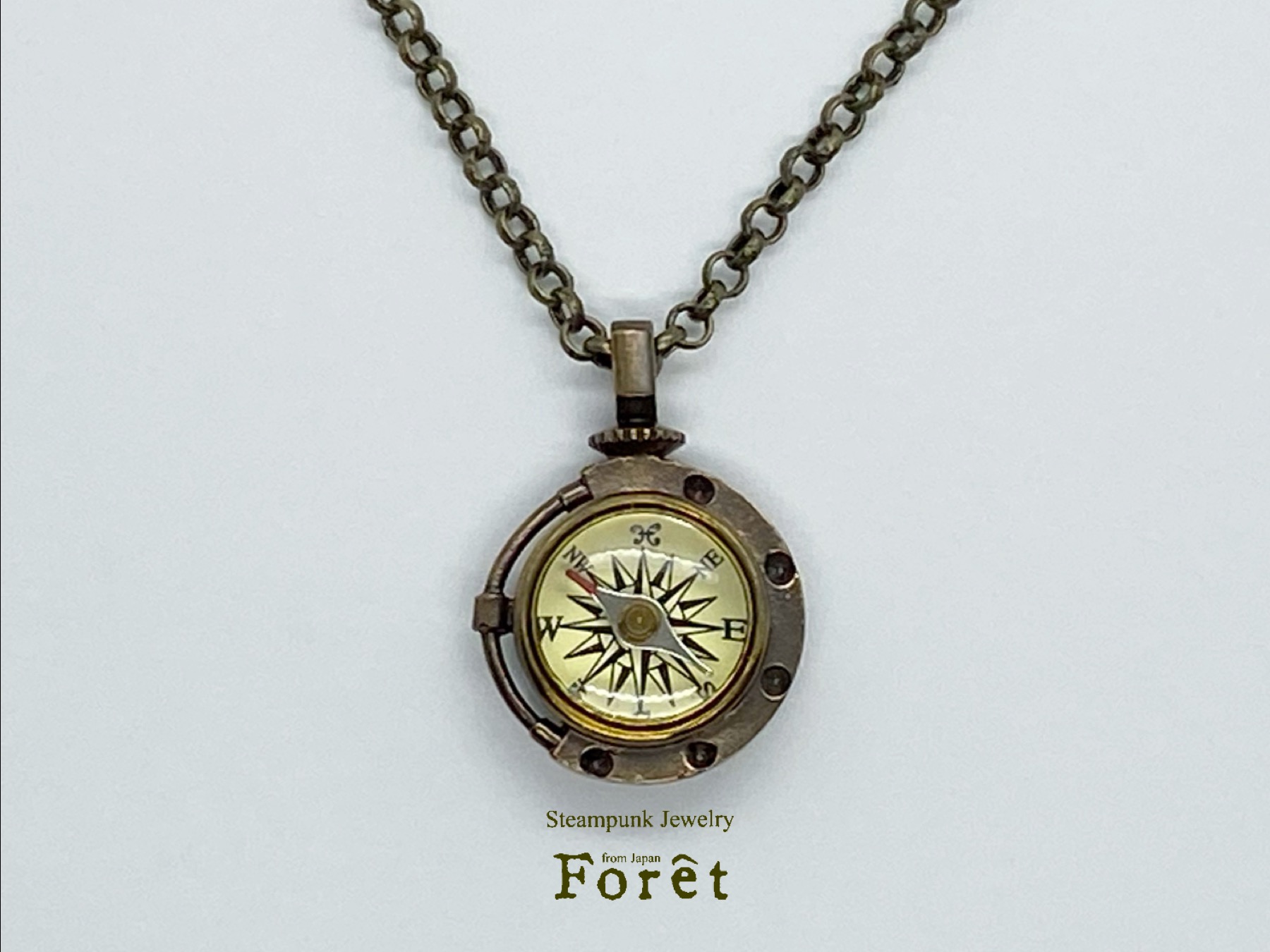 Steampunk スチームパンク ミニコンパス ペンダント