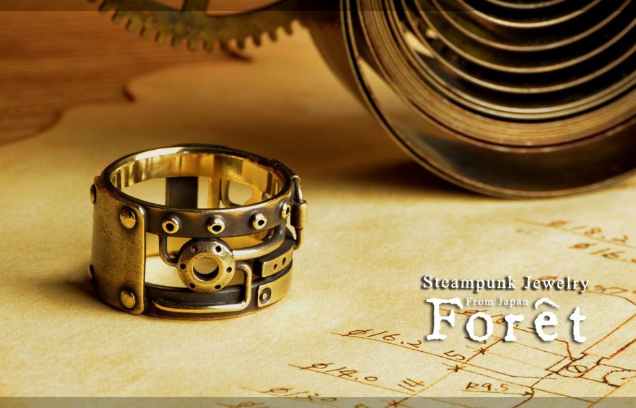 Steampunk スチームパンク パイピング リング 真鍮