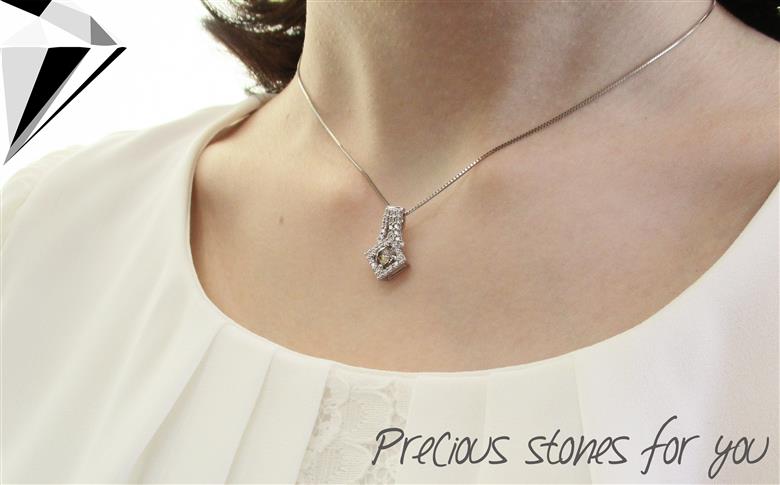 ブラウンダイヤモンドペンダント【プラチナ】MJ1035　【ジュエリー ネックレス】