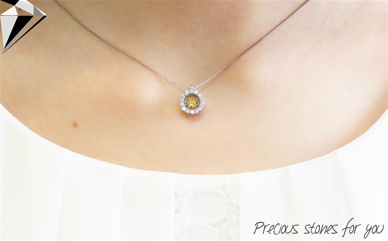 ナチュラルイエローダイヤモンド トゥインクルストーンペンダント プラチナ circle　【ジュエリー ネックレス】