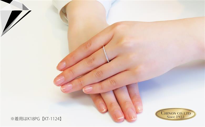 天然ダイヤモンド ハーフエタニティ リング K18 ピンクゴールド KT-1124 【ジュエリー 指輪】