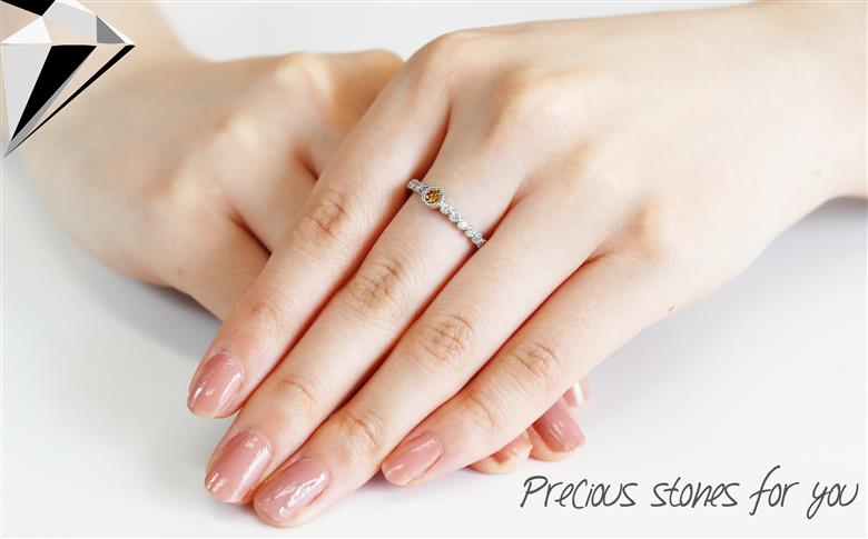 オレンジダイヤモンド プラチナリング KT1078　【ジュエリー 指輪】