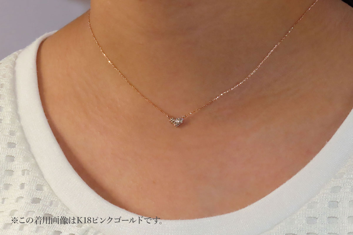 K18ピンクゴールド　ダイヤモンドペンダント（ハート）　MJ-1145