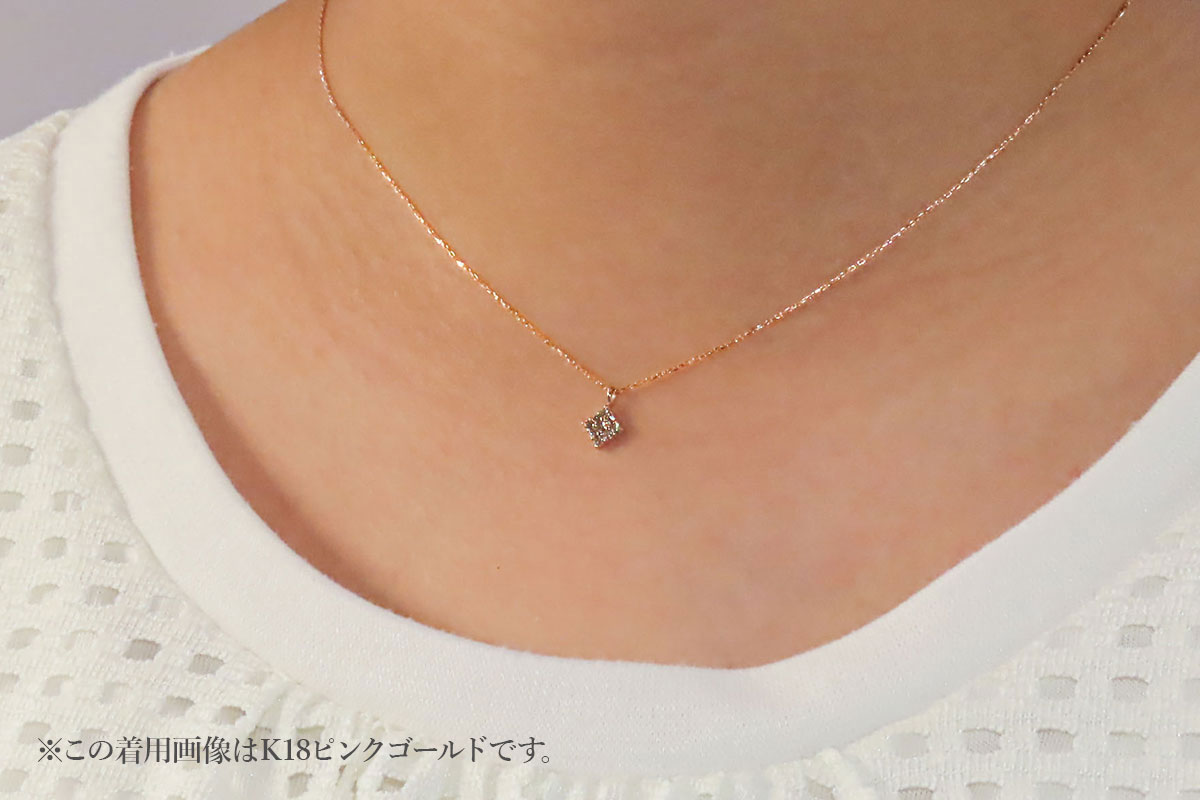 PT（プラチナ）　ダイヤモンドペンダント（スクエア）　MJ-1146