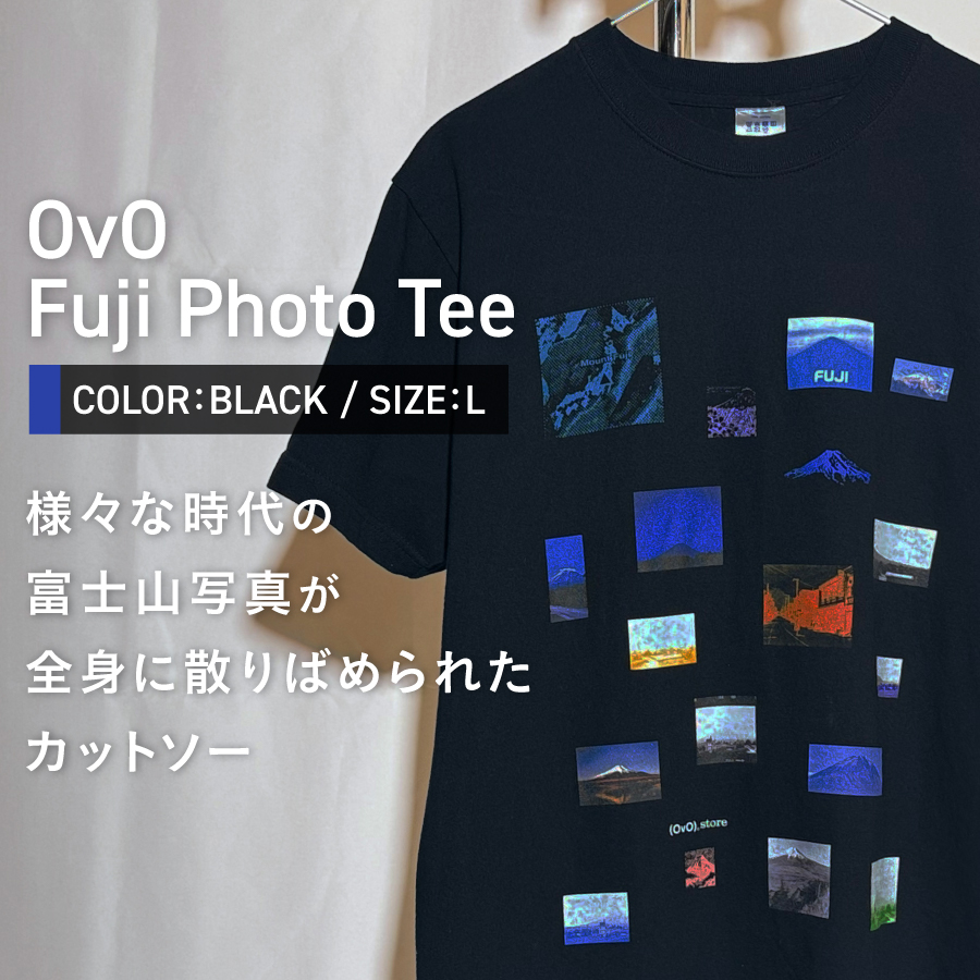 Tシャツ 半袖 BLACK Ｌサイズ 「OvO Fuji Photo Tee」 ユニセックス カジュアル