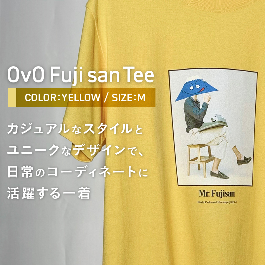 Tシャツ 半袖 YELLOW Mサイズ 綿100％ 「 OvO Fuji san Tee 」 ユニセックス カジュアル