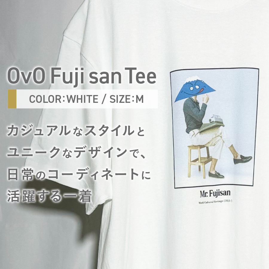 Tシャツ 半袖 WHITE Mサイズ 綿100％ 「 OvO Fuji san Tee 」 ユニセックス カジュアル