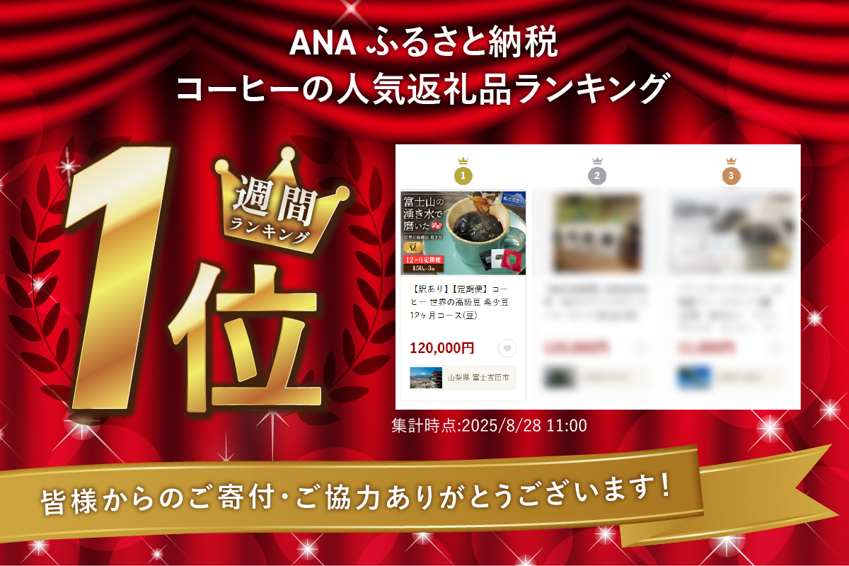 【訳あり】【定期便】コーヒー 世界の高級豆 希少豆　12ヶ月コース(豆)