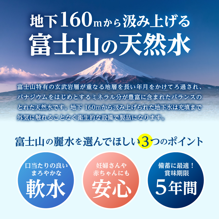 【3か月お届け】富士北麓のバナジウム天然水 2L 12本