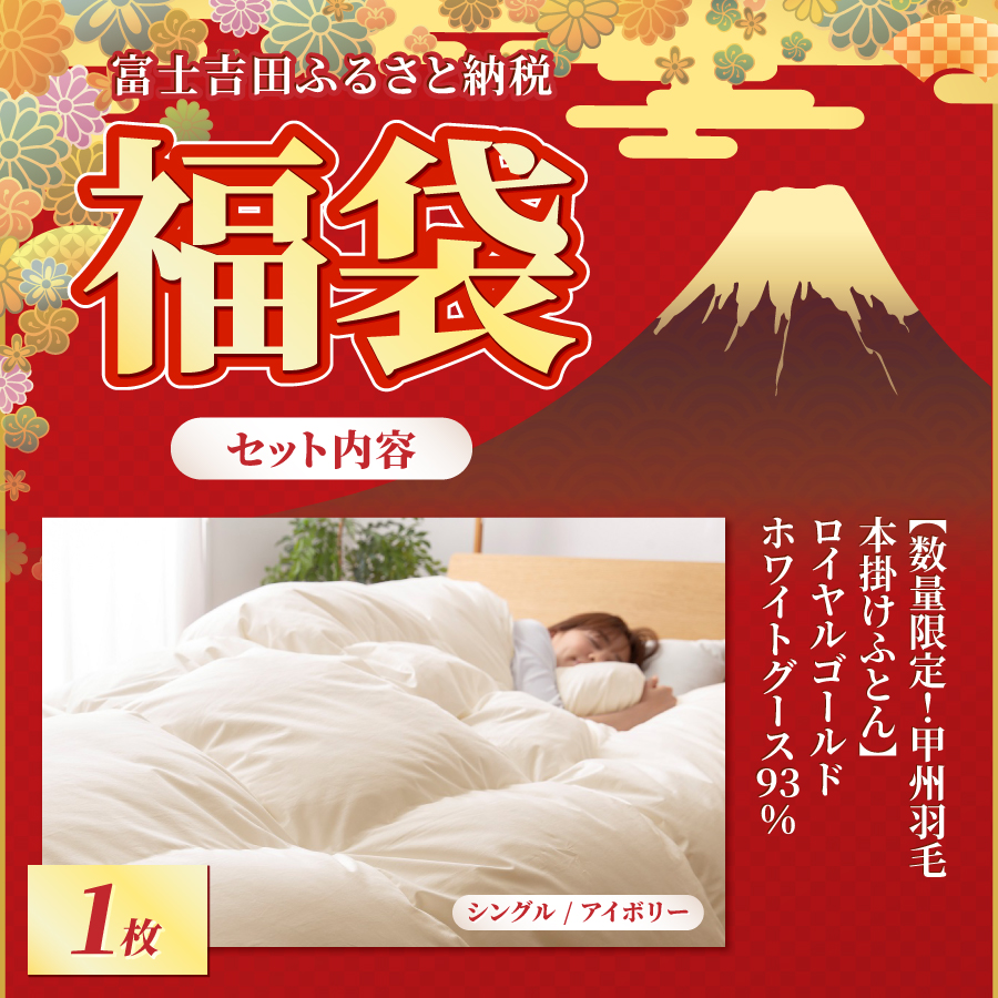 【福袋】甲州羽毛ふとん プレミアムセットB(シングル)