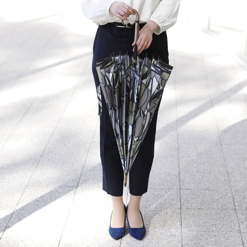 高級雨傘【チューリップ】カーキ色