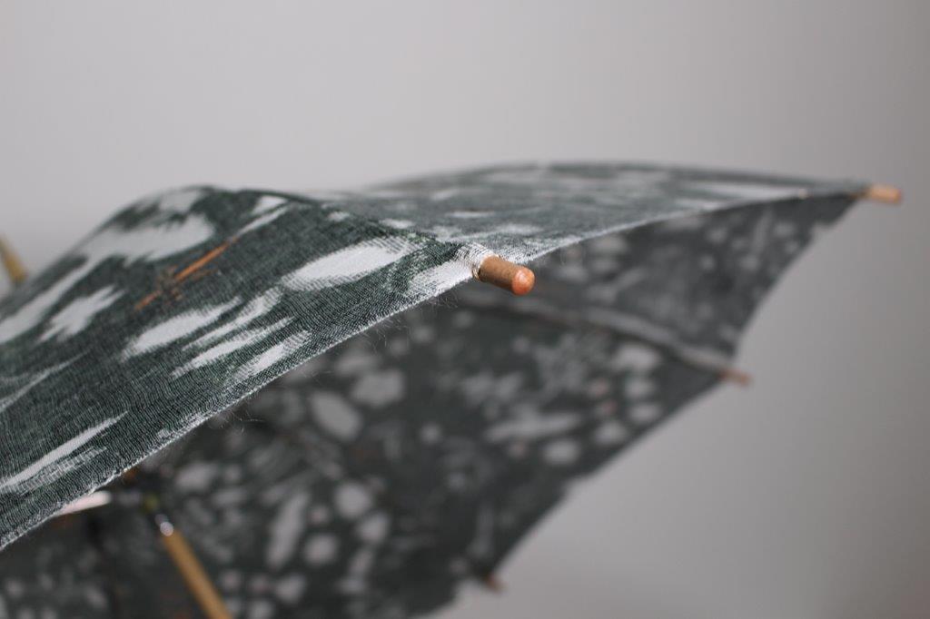 【日傘】ほぐし織 麻100％ 夏草 グレー