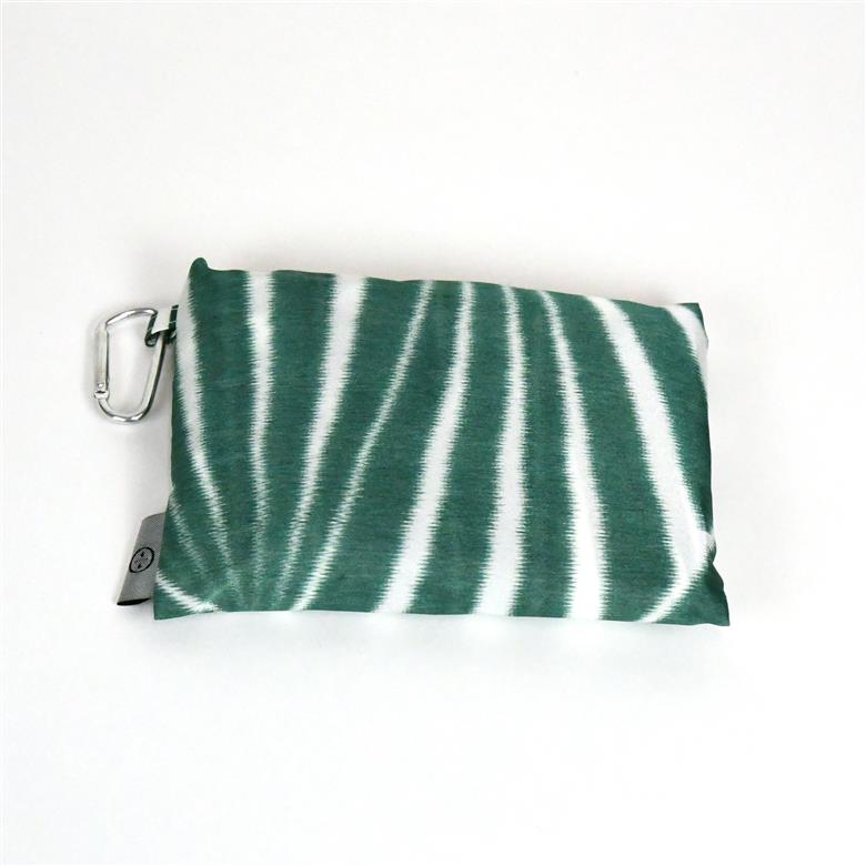 【2way レインバッグ】傘生地で作ったエコバッグ(カラビナ付)　てまり(緑)