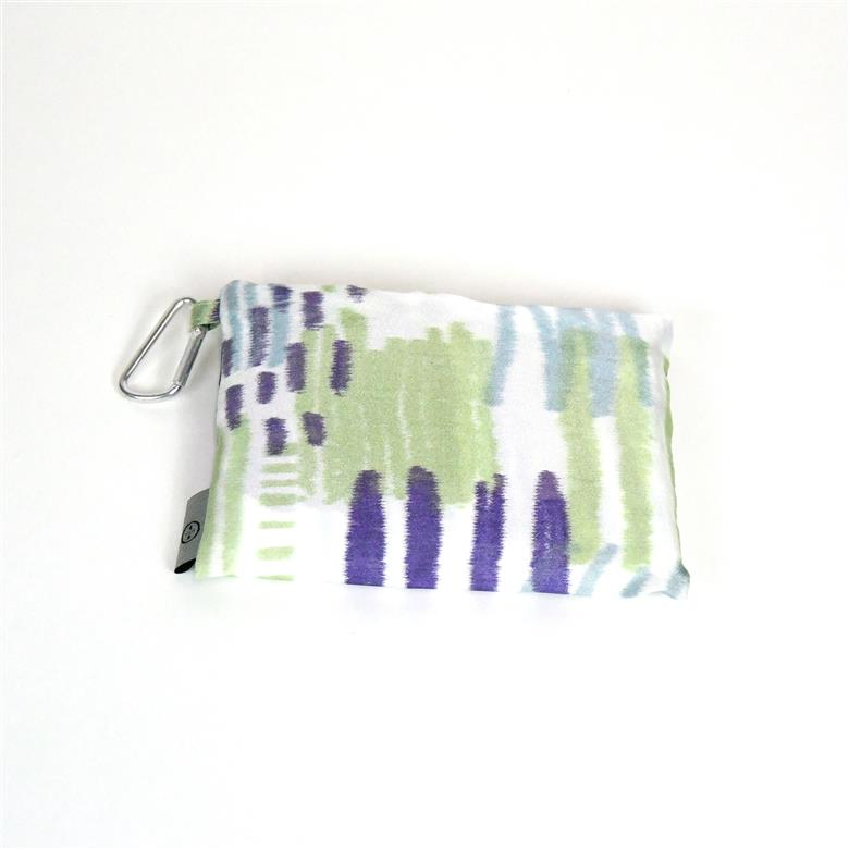 【2way レインバッグ】傘生地で作ったエコバッグ(カラビナ付)　みの(パープル)