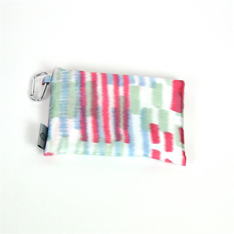 【2way レインバッグ】傘生地で作ったエコバッグ(カラビナ付)　みの(ピンク)