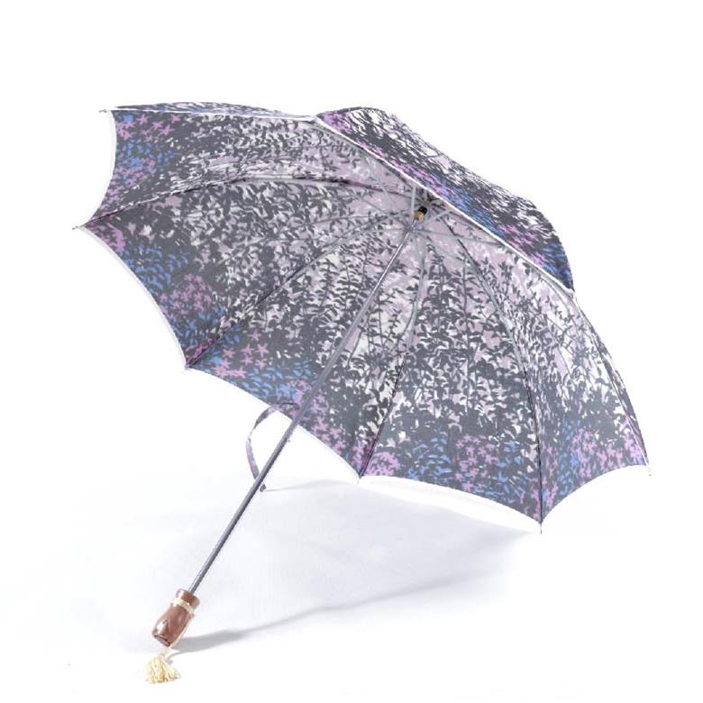 森林（藤紫）折りたたみ日傘　ほぐし織り
