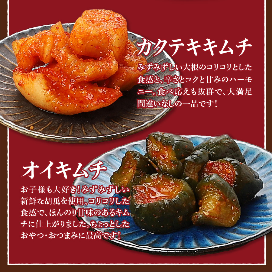 季節のおすすめ・おまかせキムチ 5種類詰め合わせ (200g×5種類)