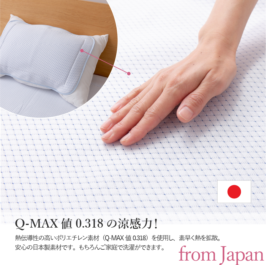 【日本製】エコアイスプレミアム冷感パット　(まくら用)