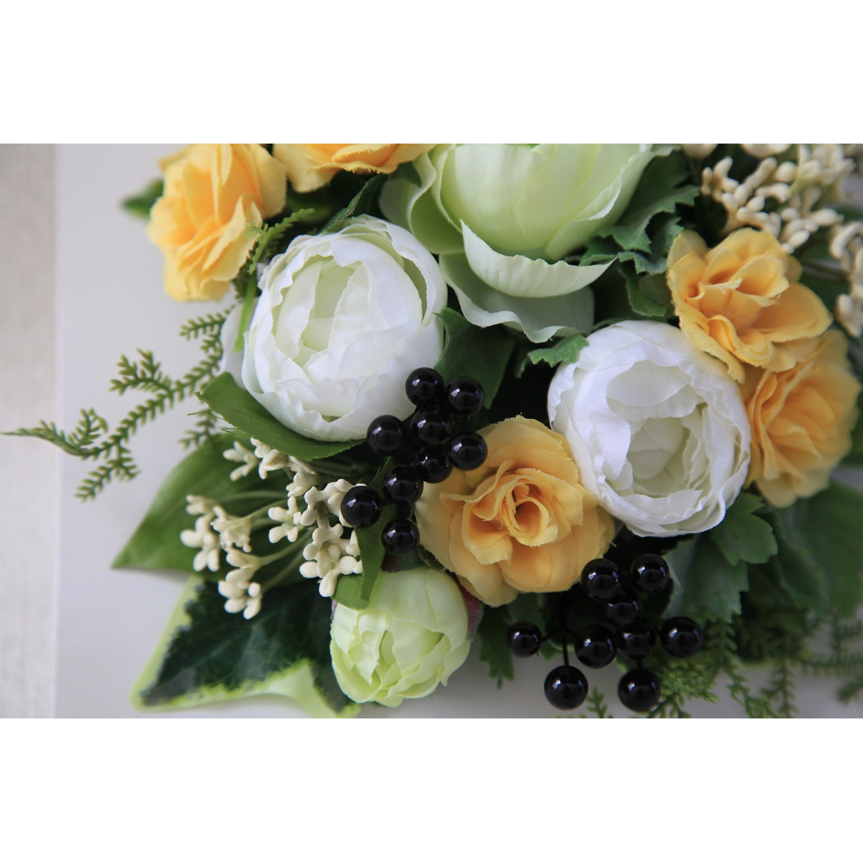 【イエロー】富士吉田市からお届けするフラワーアレンジメント（フレーム）