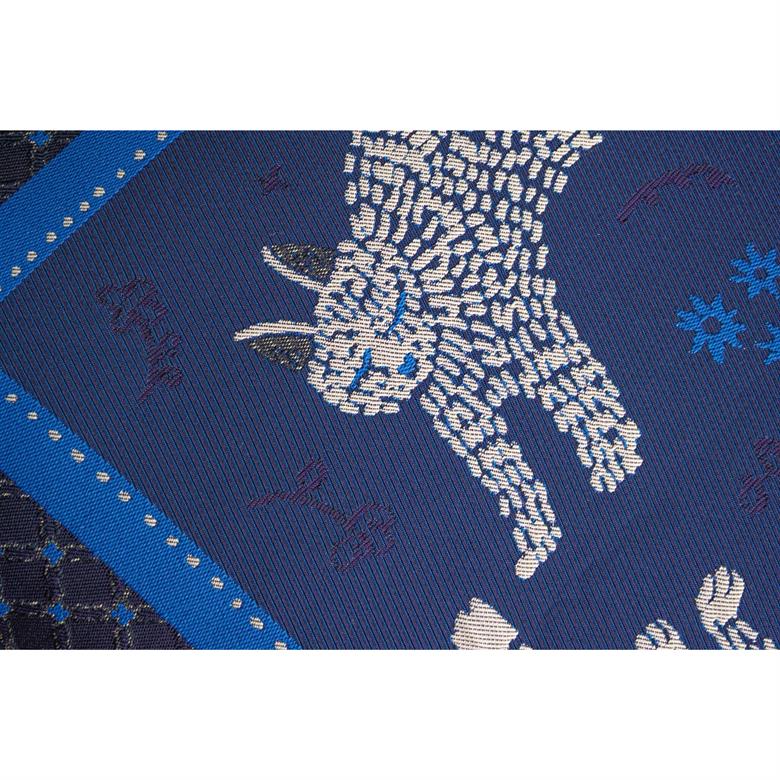 ギュッとしてホッとする小さなザブトン　ひるねのねこシリーズ　お庭のねこ（ブルー）