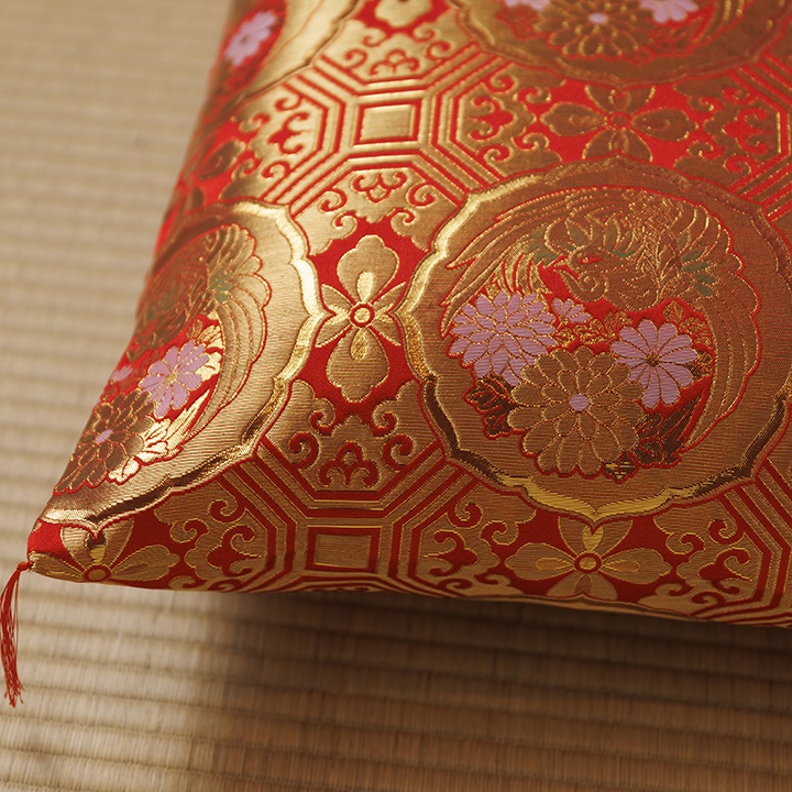 仏前座布団　鳳凰　赤色