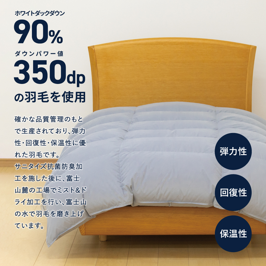 【数量限定】ちょうどいい中厚タイプの羽毛布団 ライトグレー シングル 羽毛量0.8㎏ 掛け布団 秋冬用 冬用 中厚（羽毛量 0.8㎏）