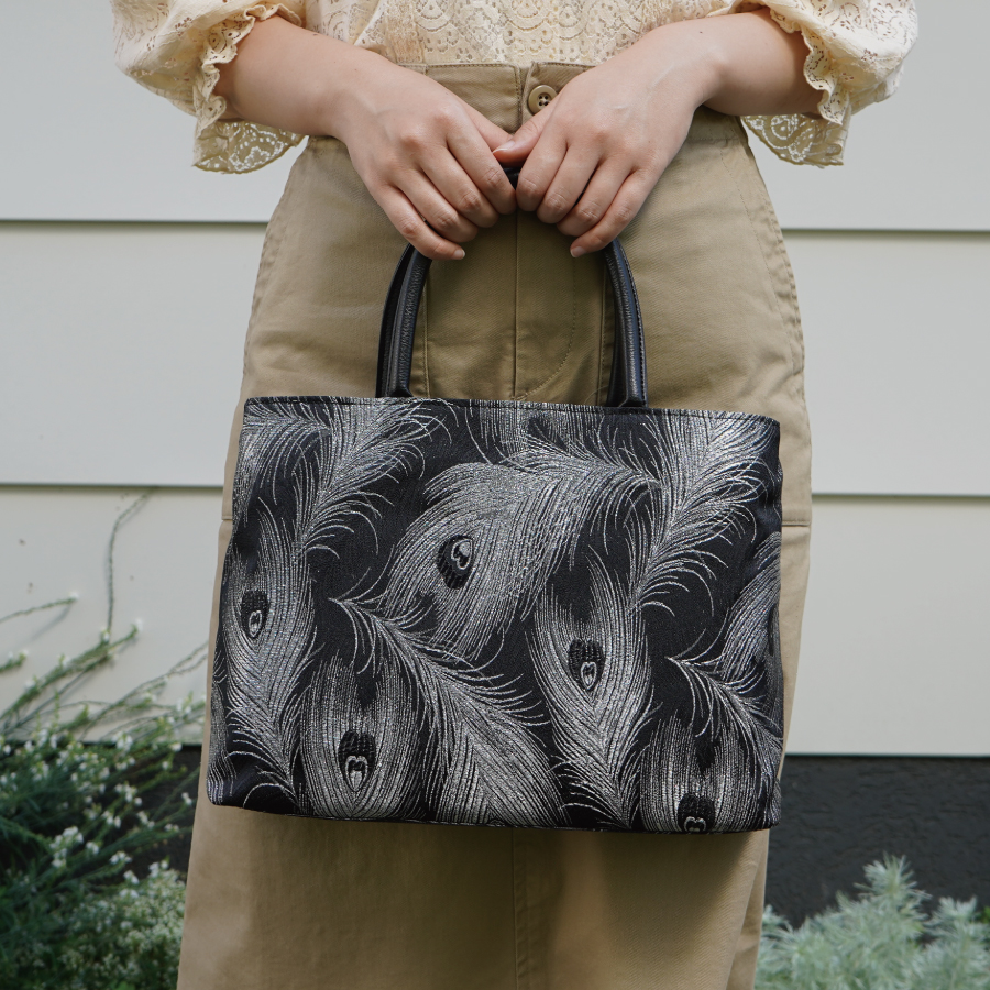 【ふじやま織】バッグ(クジャク柄)