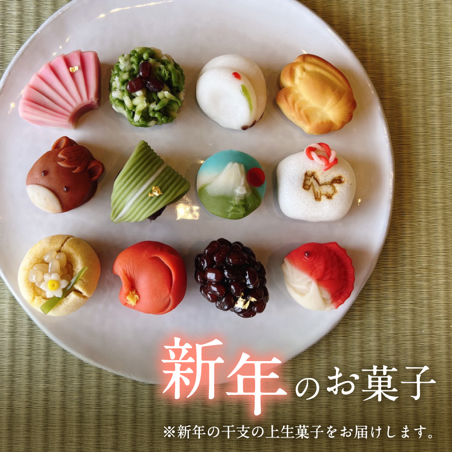 【先行予約・数量限定】新年の上生菓子 12個セット 【年内配送】 【2025年12月25日発送予定】