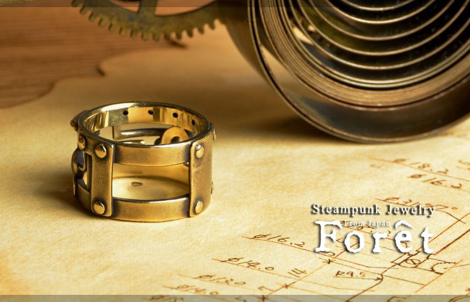 Steampunk スチームパンク パイピング リング 真鍮
