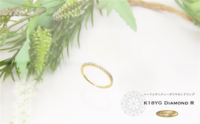 天然ダイヤモンド ハーフエタニティ リング K18 イエローゴールド KT-1132 【ジュエリー 指輪】
