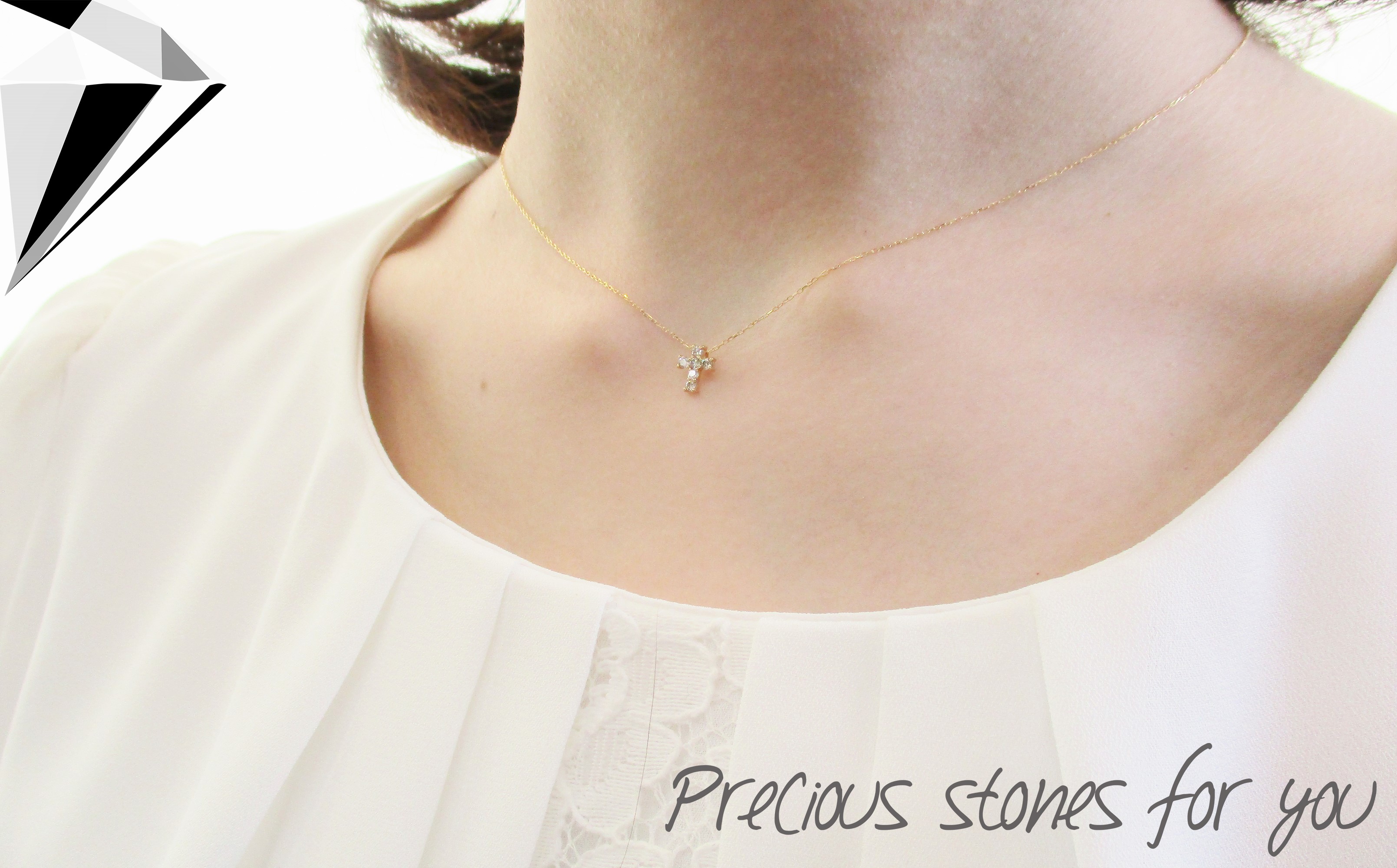 クロスダイヤモンドペンダント 【K18イエローゴールド】 MJ100　【ジュエリー】 K18イエローゴールド