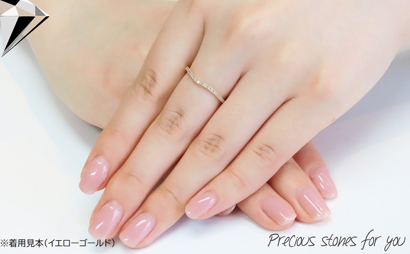 ウェーブダイヤモンドリング プラチナ　【ジュエリー 指輪】