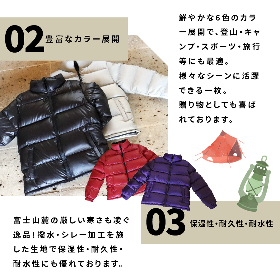 高品質 ダウンジャケット 900フィルパワー メンズ 日本製 Mind 超軽量 羽毛 Sサイズ パープル パープル Sサイズ