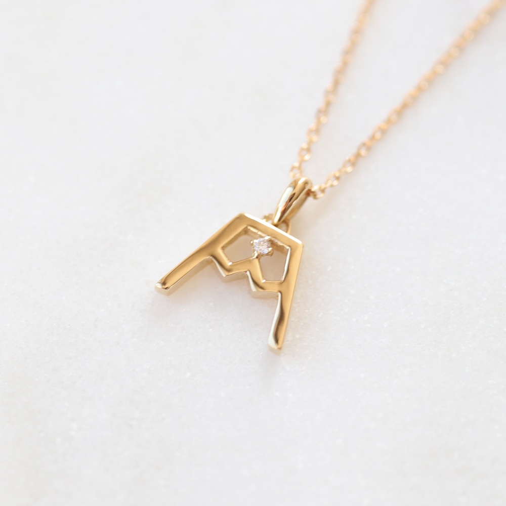 K18YG 富士山ダイヤモンドネックレス　S-5724