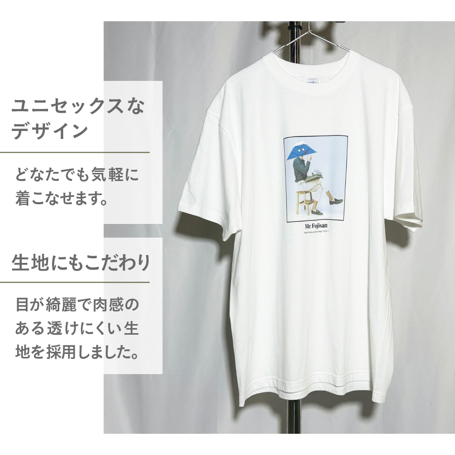 Tシャツ 半袖 WHITE Ｌサイズ 綿100％ 「 OvO Fuji san Tee 」 ユニセックス カジュアル