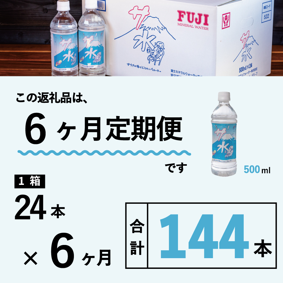 【6か月お届け】「サ水」サウナ後のととのいウォーター富士ミネラルウォーターデザインラベル定期便