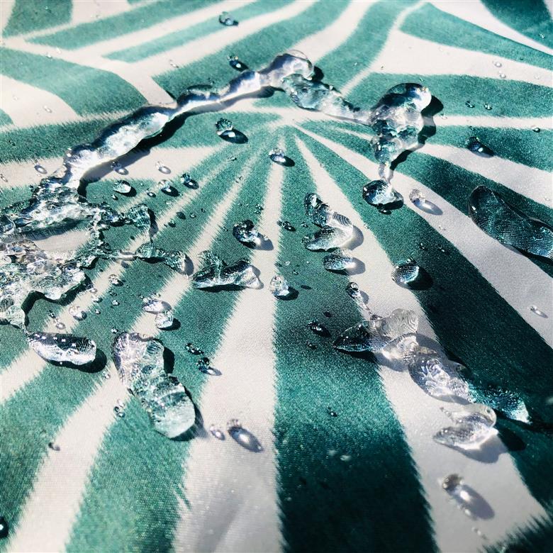 【2way レインバッグ】傘生地で作ったエコバッグ(カラビナ付)　てまり(緑)