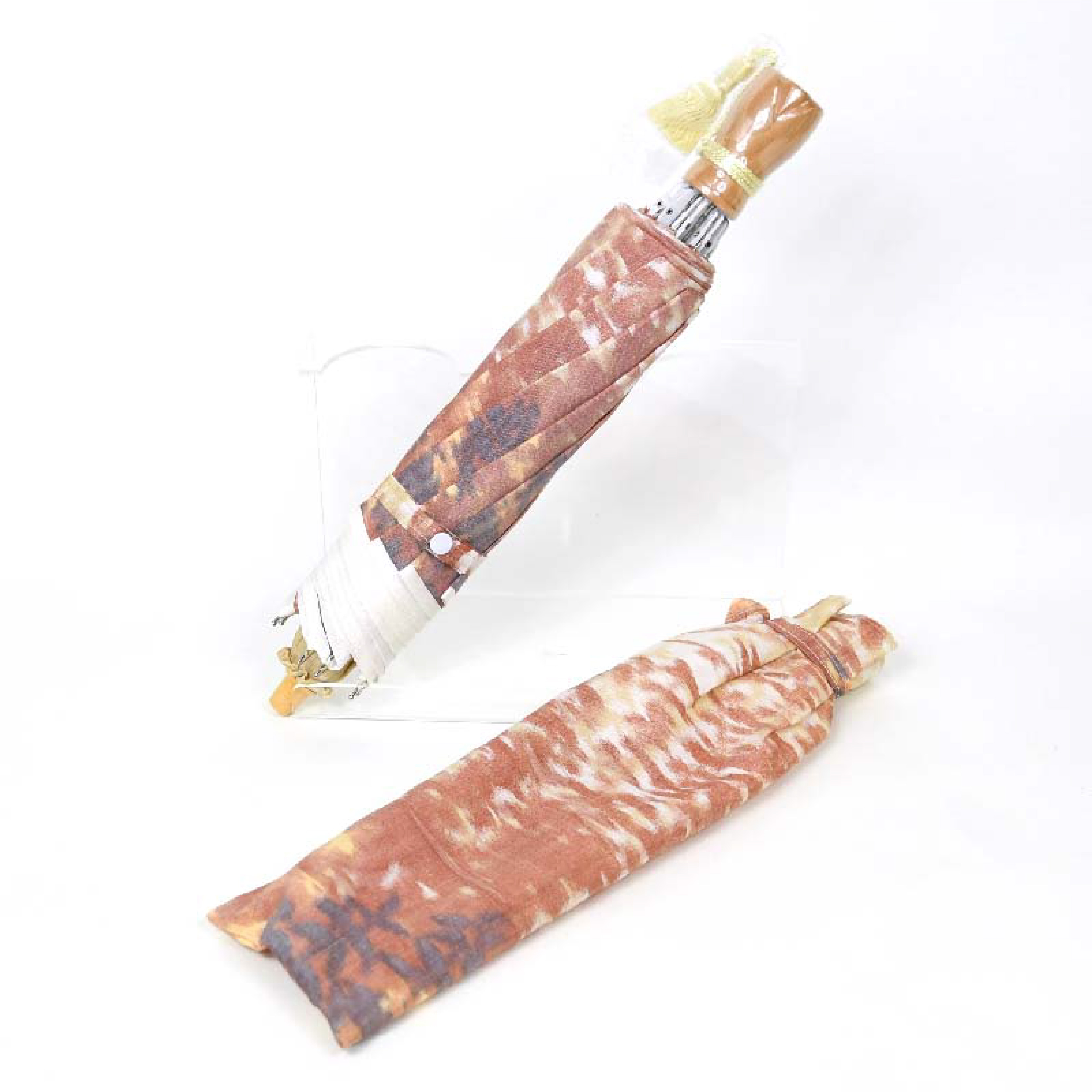 森林（紅葉）折りたたみ日傘　ほぐし織り