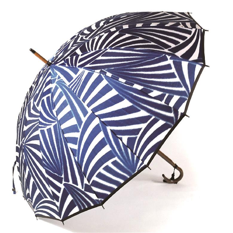 てまり（青）　雨傘　ほぐし織　16本骨