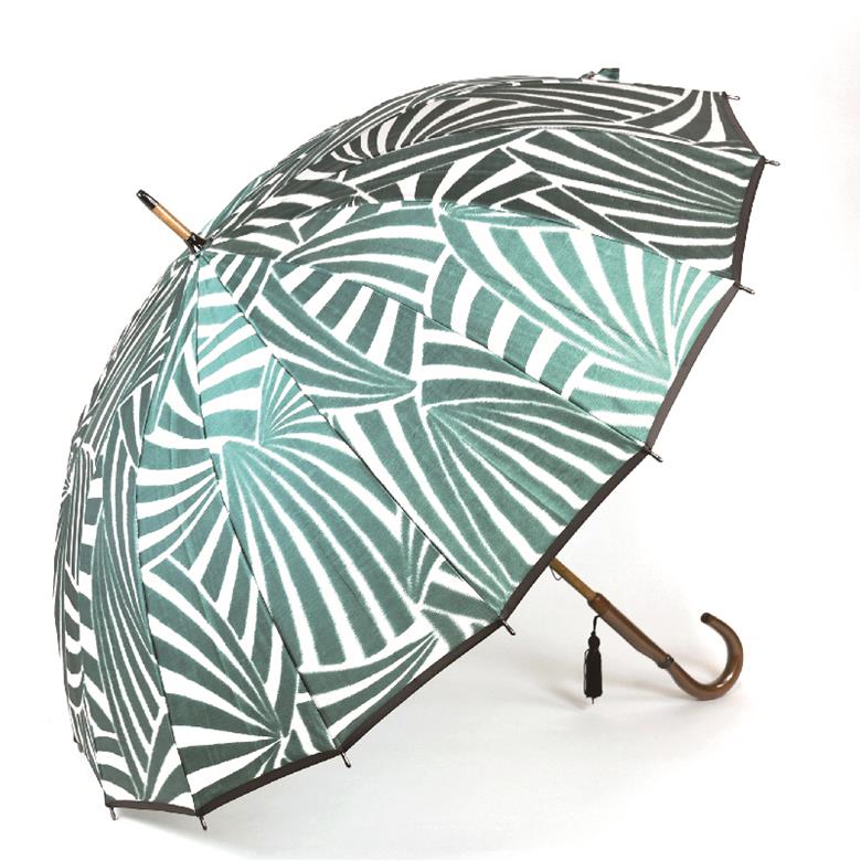 てまり（緑）　雨傘　ほぐし織　16本骨