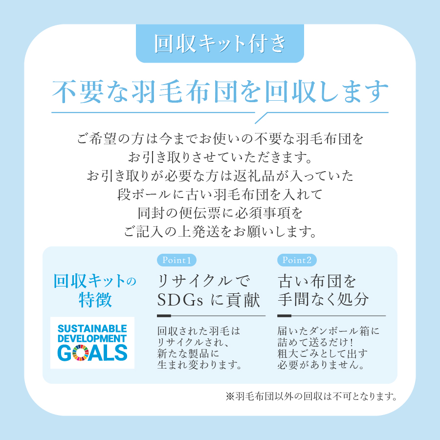 【甲州羽毛ふとん】ロイヤルグース93%抗菌・抗ウイルス加工羽毛本掛けふとん（ダブル/ホワイト）